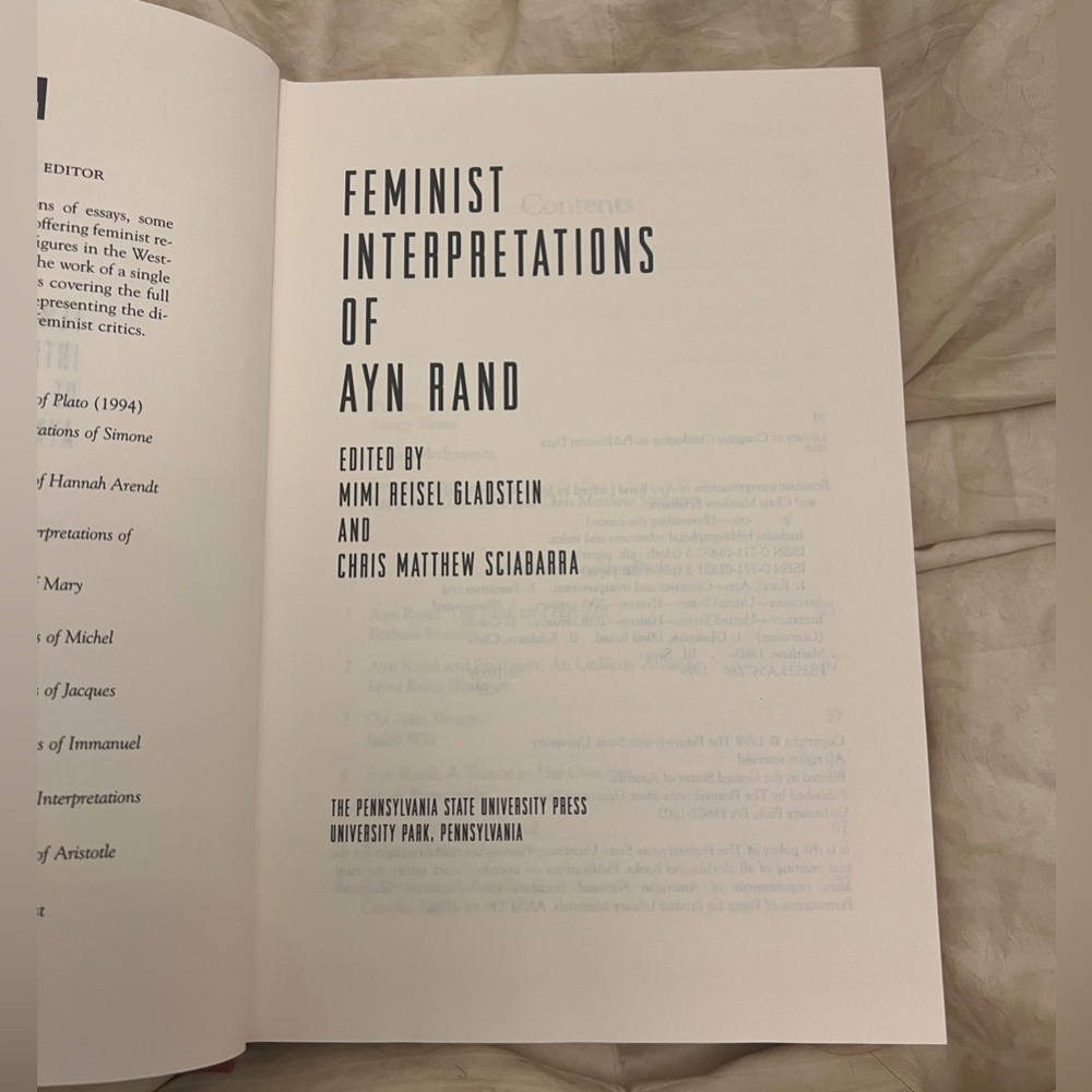 Feminist Interpretations of Ayn Rand edited & signed by Goldstein & Sciabarra,